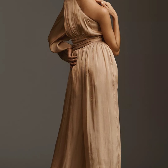 Anthropologie One-Shoulder Metallic Jumpsuit - Picture 5 of 6
